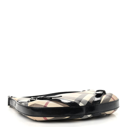 Burberry Supernova Check Buckle Hobo Black 4 of 13