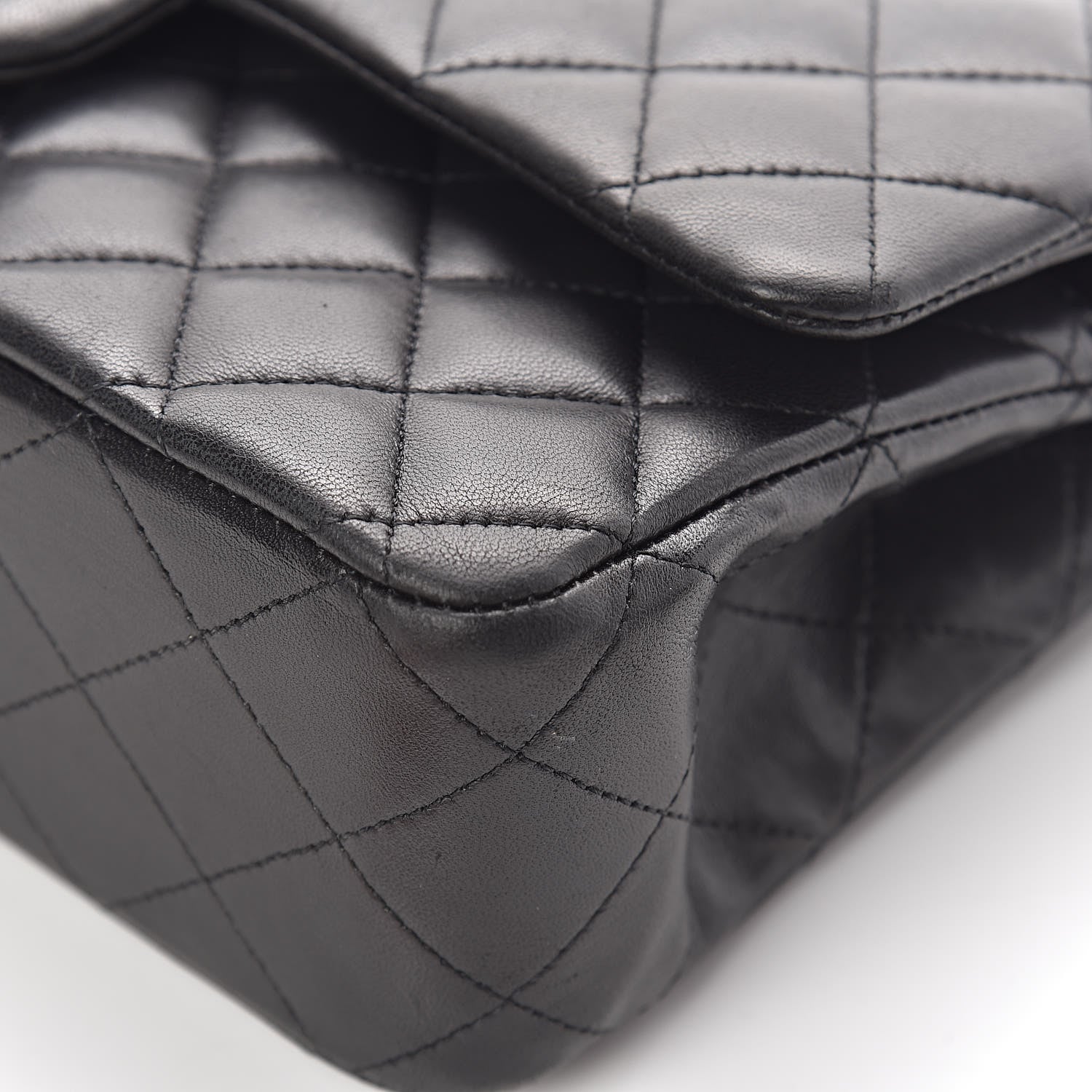 Chanel Lambskin Quilted Medium Double Flap Black 10 of 18