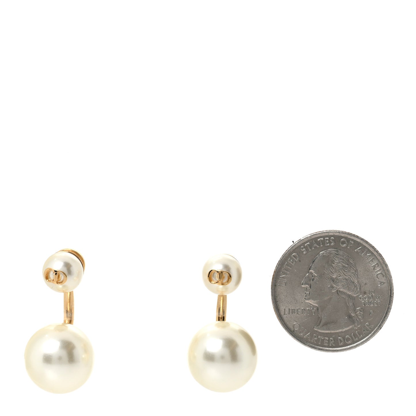 Double Pearl Earrings Gold