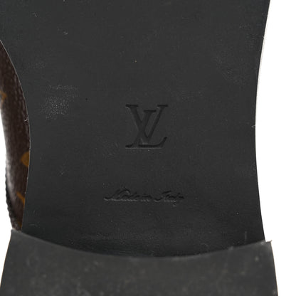 Louis Vuitton Calfskin Monogram Wonderland Flat Ranger Boots 38 Black 8 of 8