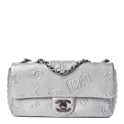 Chanel Metallic Lambskin Symbols Medium Single Flap Silver 1 of 10