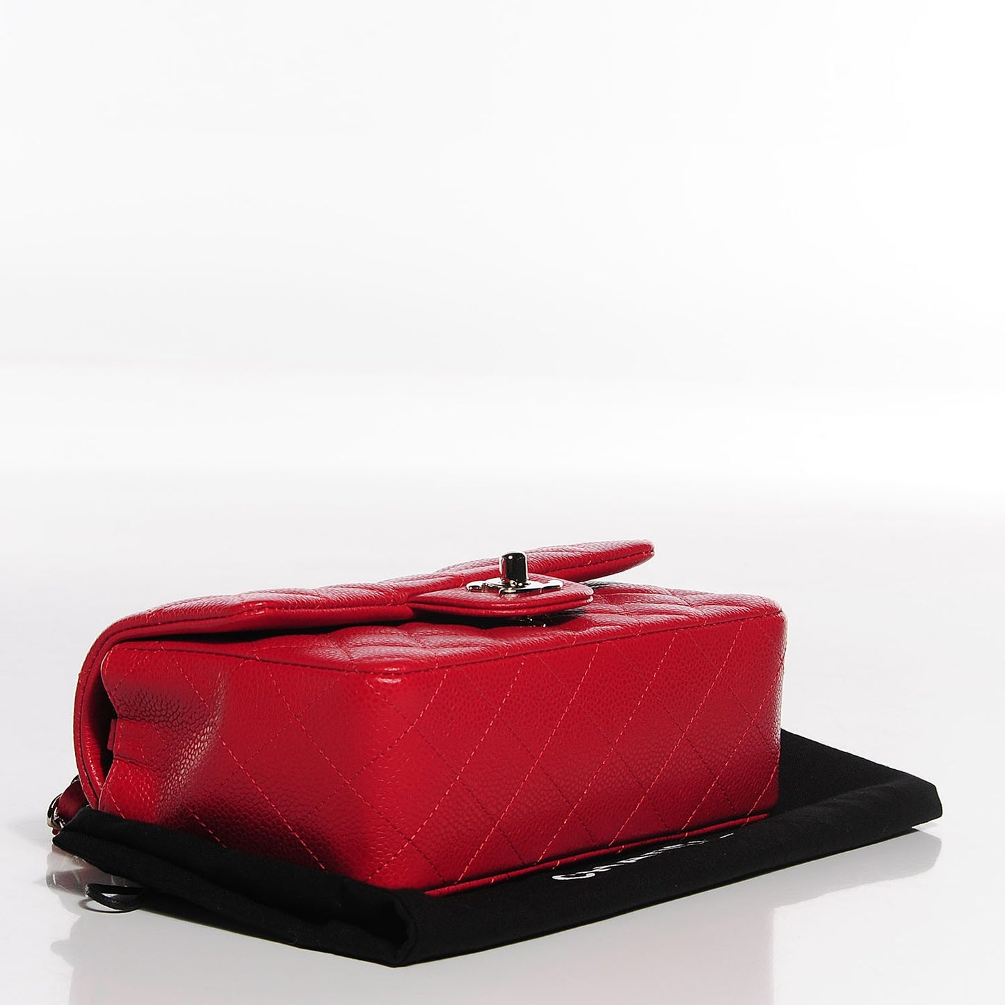 Caviar Quilted Mini Rectangular Flap Red