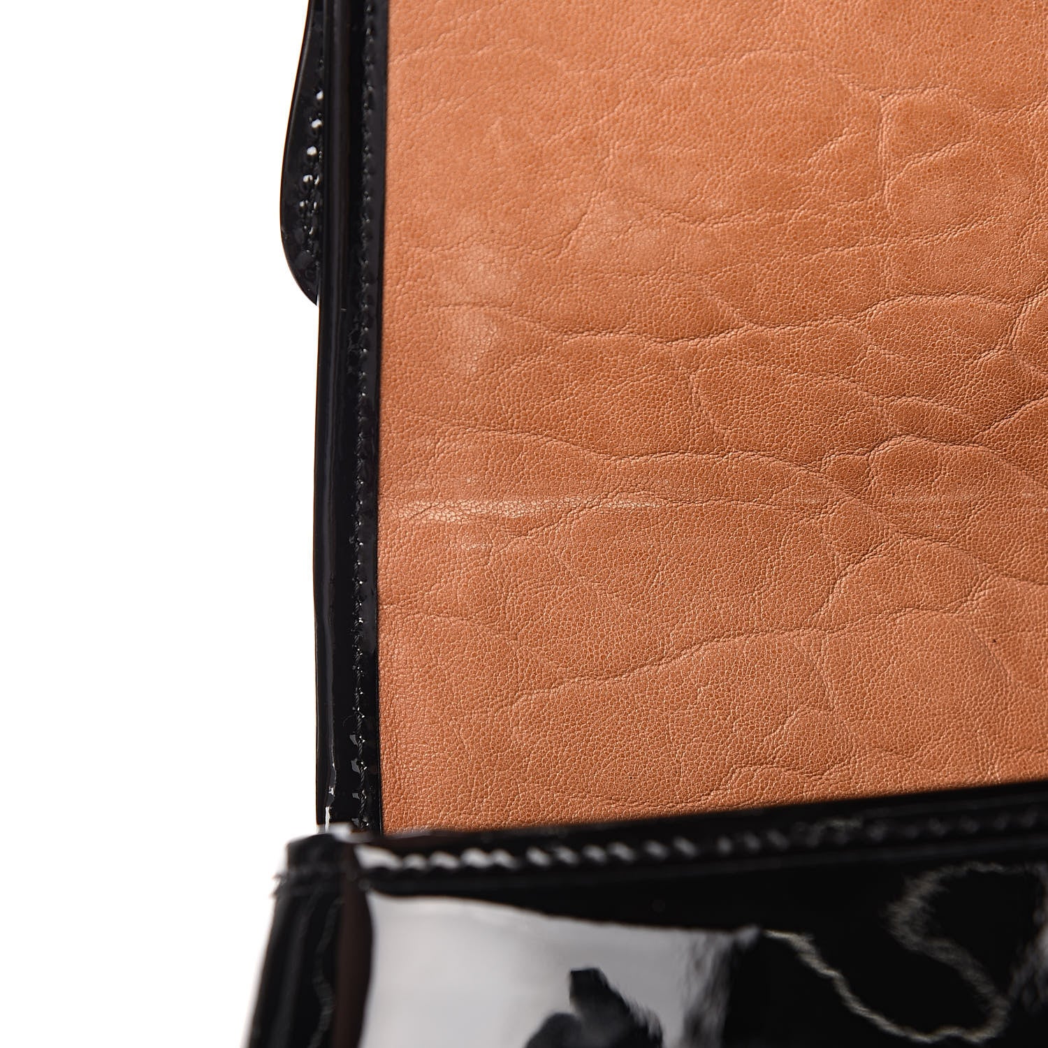 Fendi Nappa Patent B Bag Osso Black 9 of 12