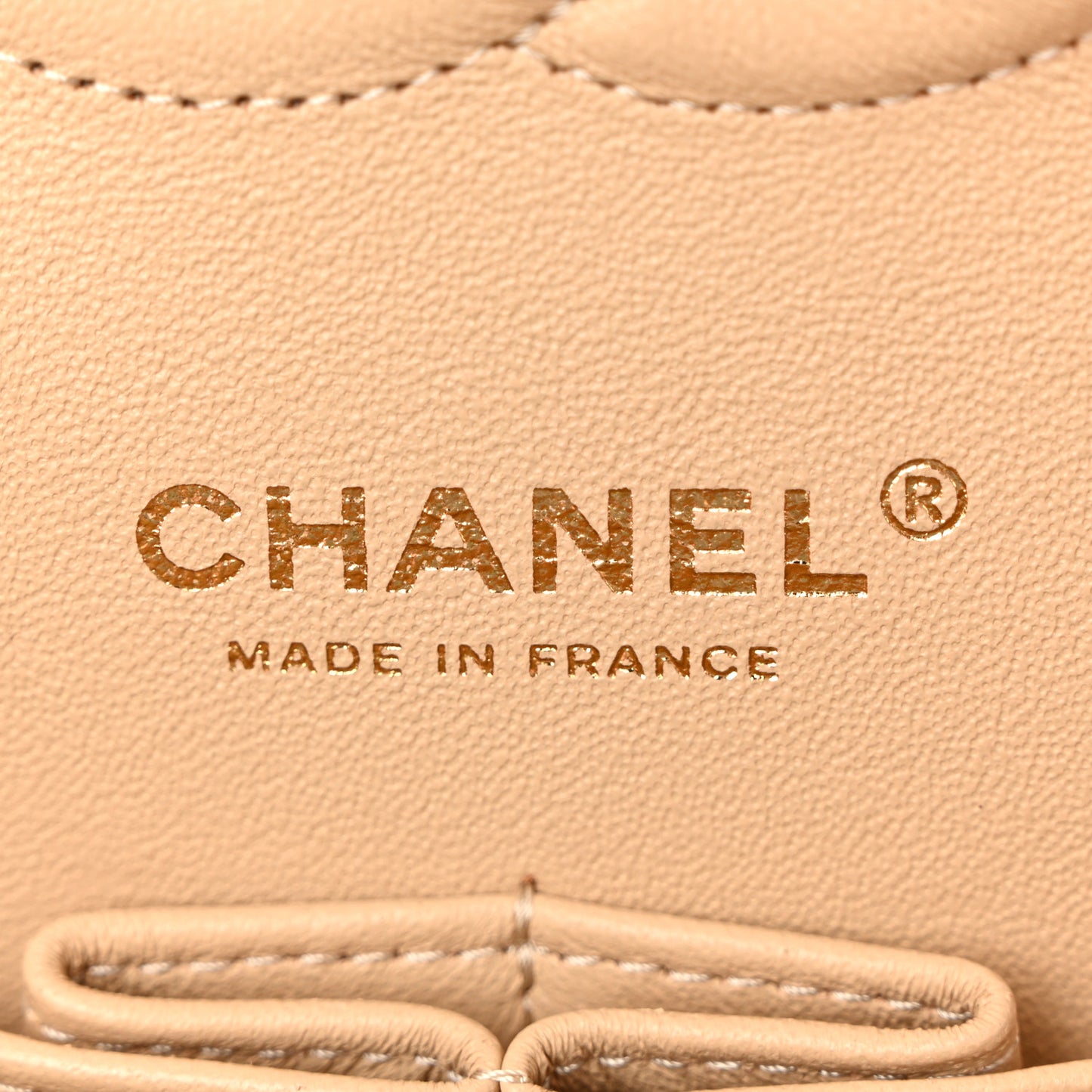 Caviar Quilted Medium Double Flap Beige Clair