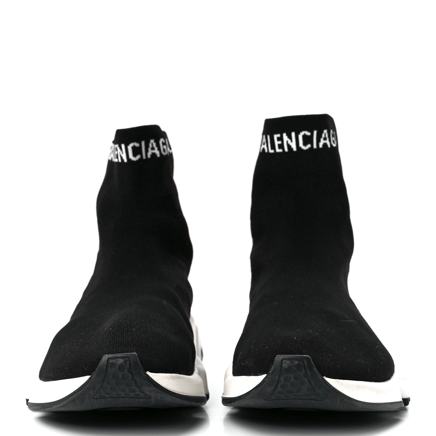 Balenciaga Neoprene Knit Mens Hi Speed Sneakers 43 Black White 2 of 8