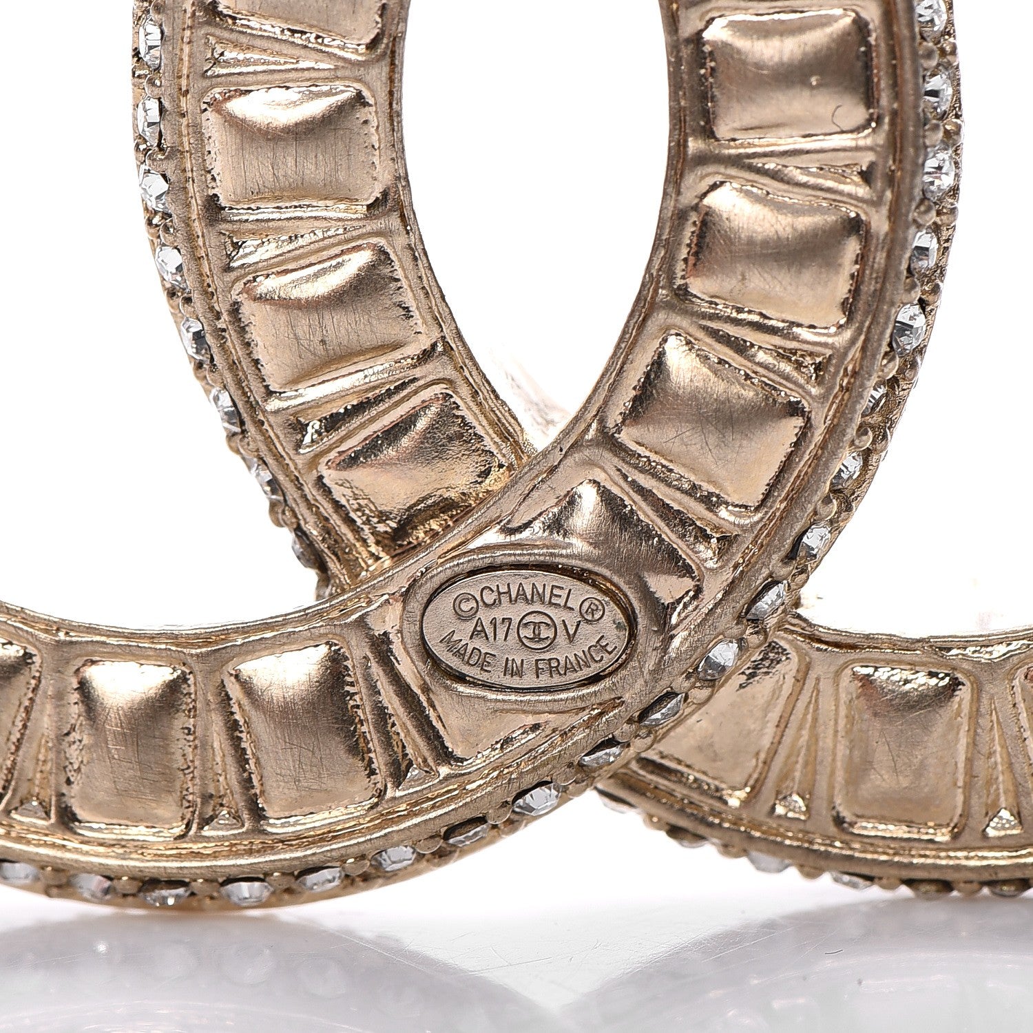 Chanel Baguette Crystal CC Brooch Gold 4 of 6