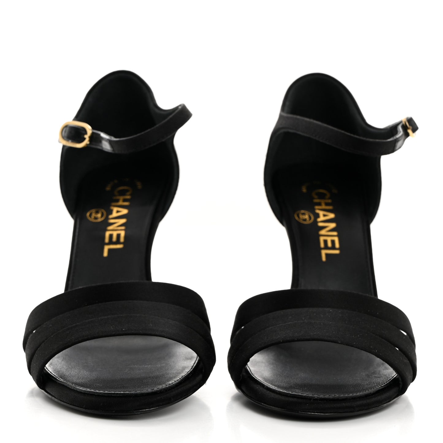 Satin Pearl Sandals 36.5 Black