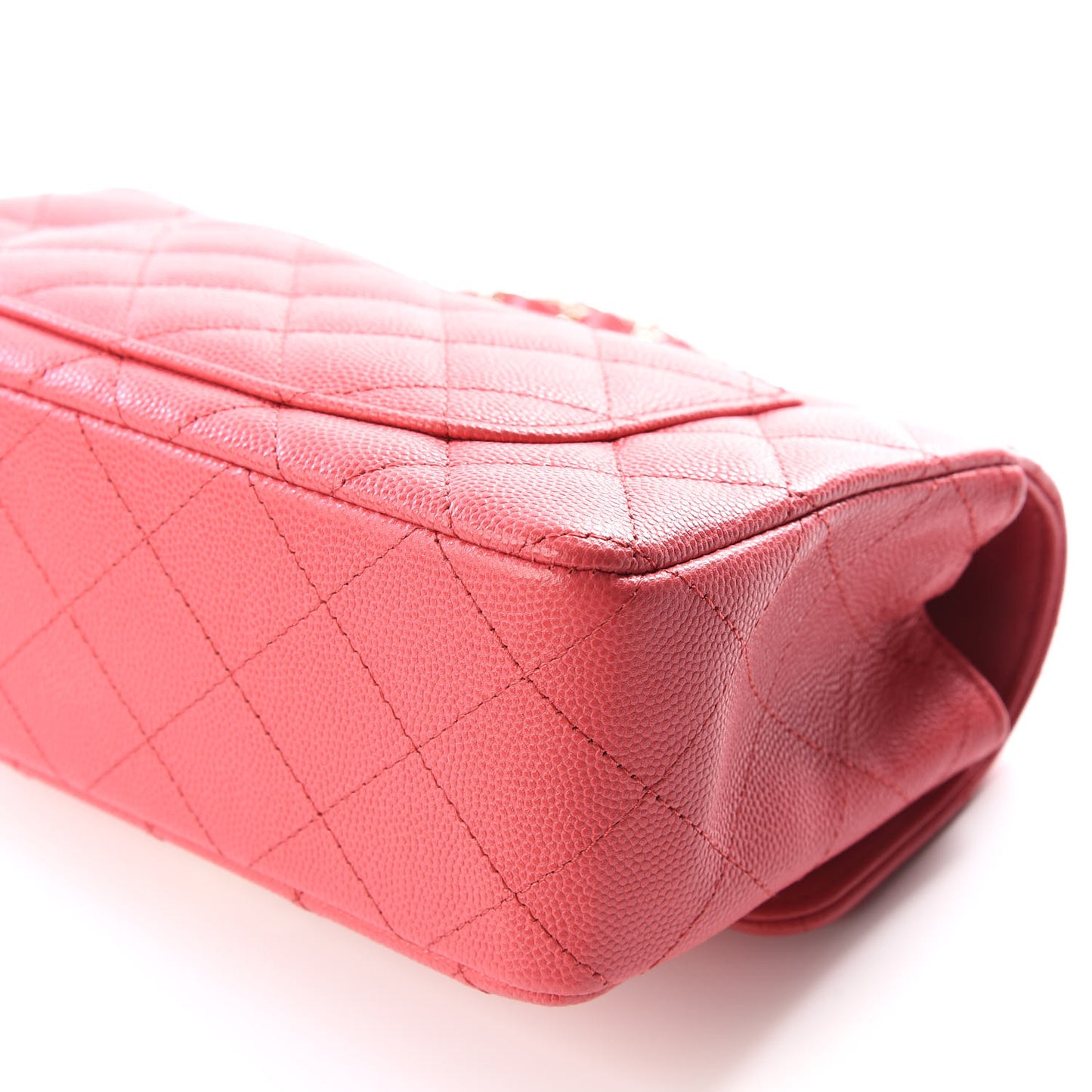 Caviar Quilted Mini Rectangular Flap Dark Pink