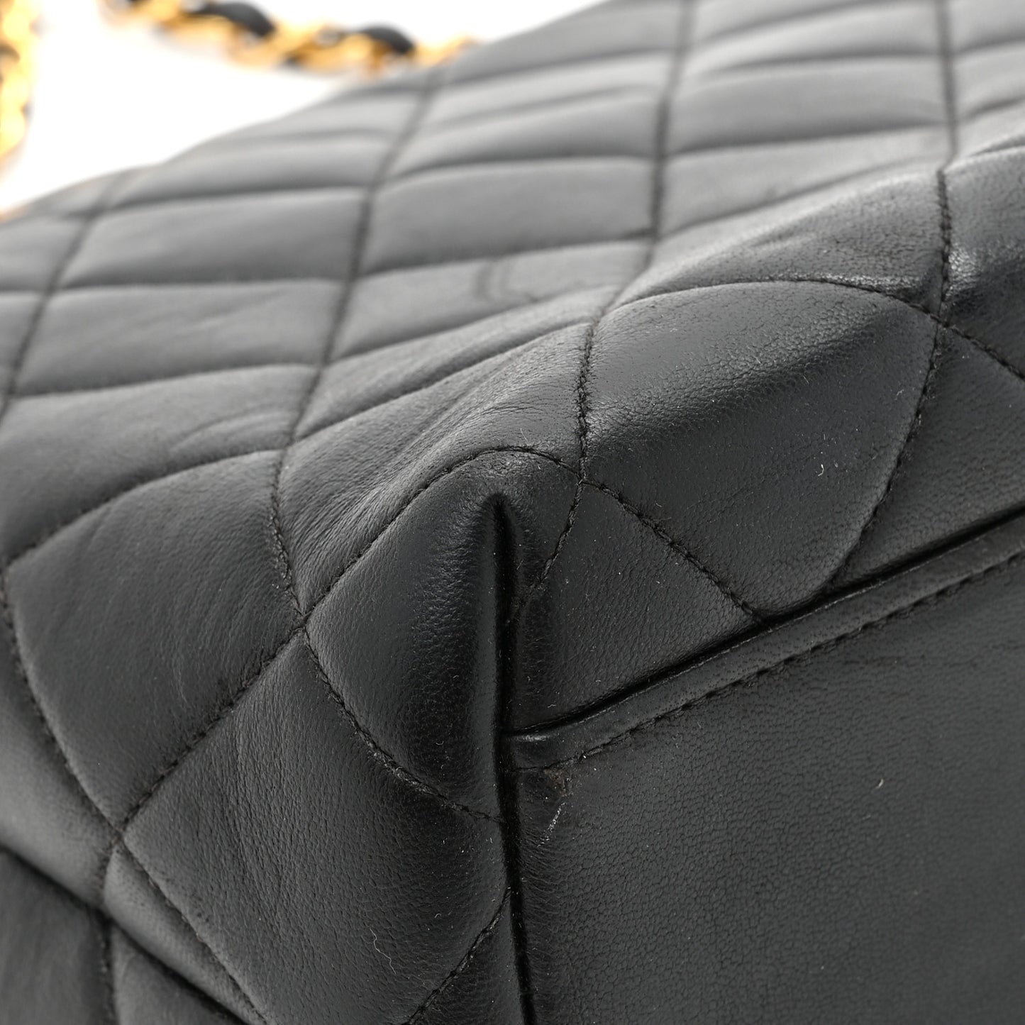 Lambskin Quilted Shoulder Bag Black
