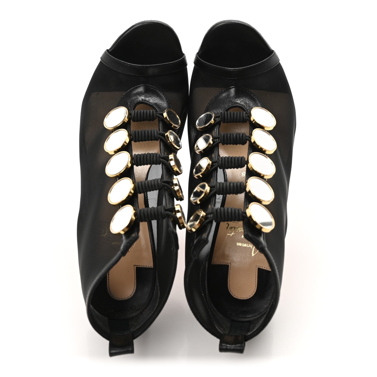 Christian Louboutin Mesh Nappa Marikate 100 Ankle Boots 36.5 Black 2 of 9