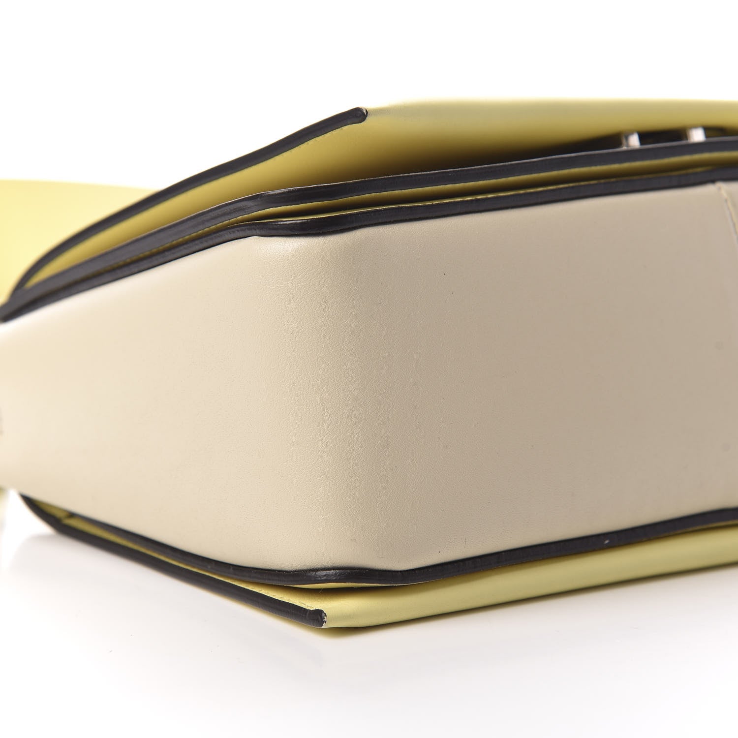 Celine Shiny Smooth Calfskin Medium Frame Shoulder Bag Beige Yellow 5 of 9