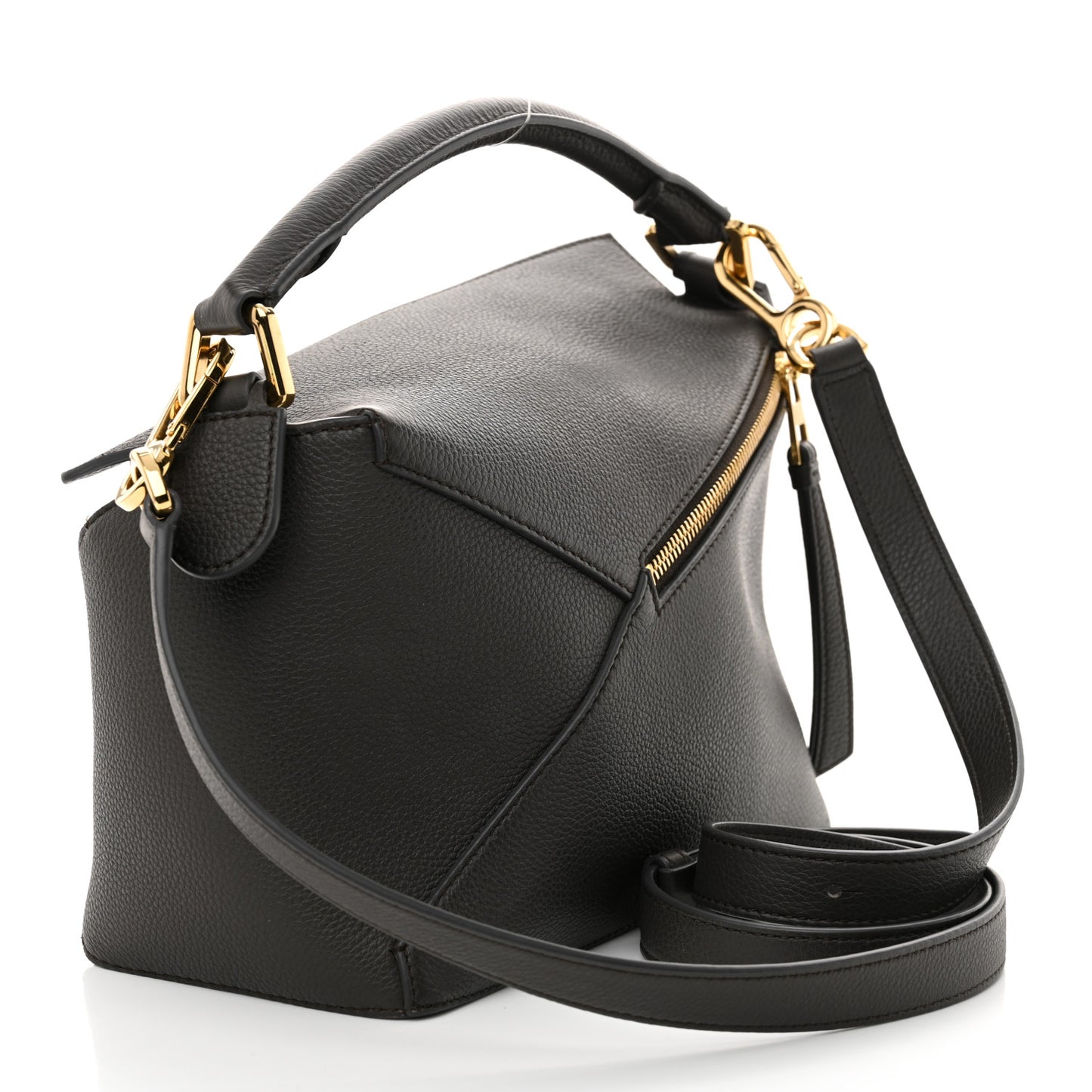 Soft Grained Calfskin Small Puzzle Edge Bag Dark Grey