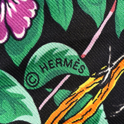 Hermes Silk Jungle Love Love Twilly Black Vert Rose Vif 4 of 4