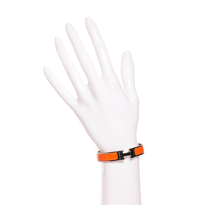 Hermes Enamel Narrow Clic Clac H Bracelet PM Orange 2 of 5