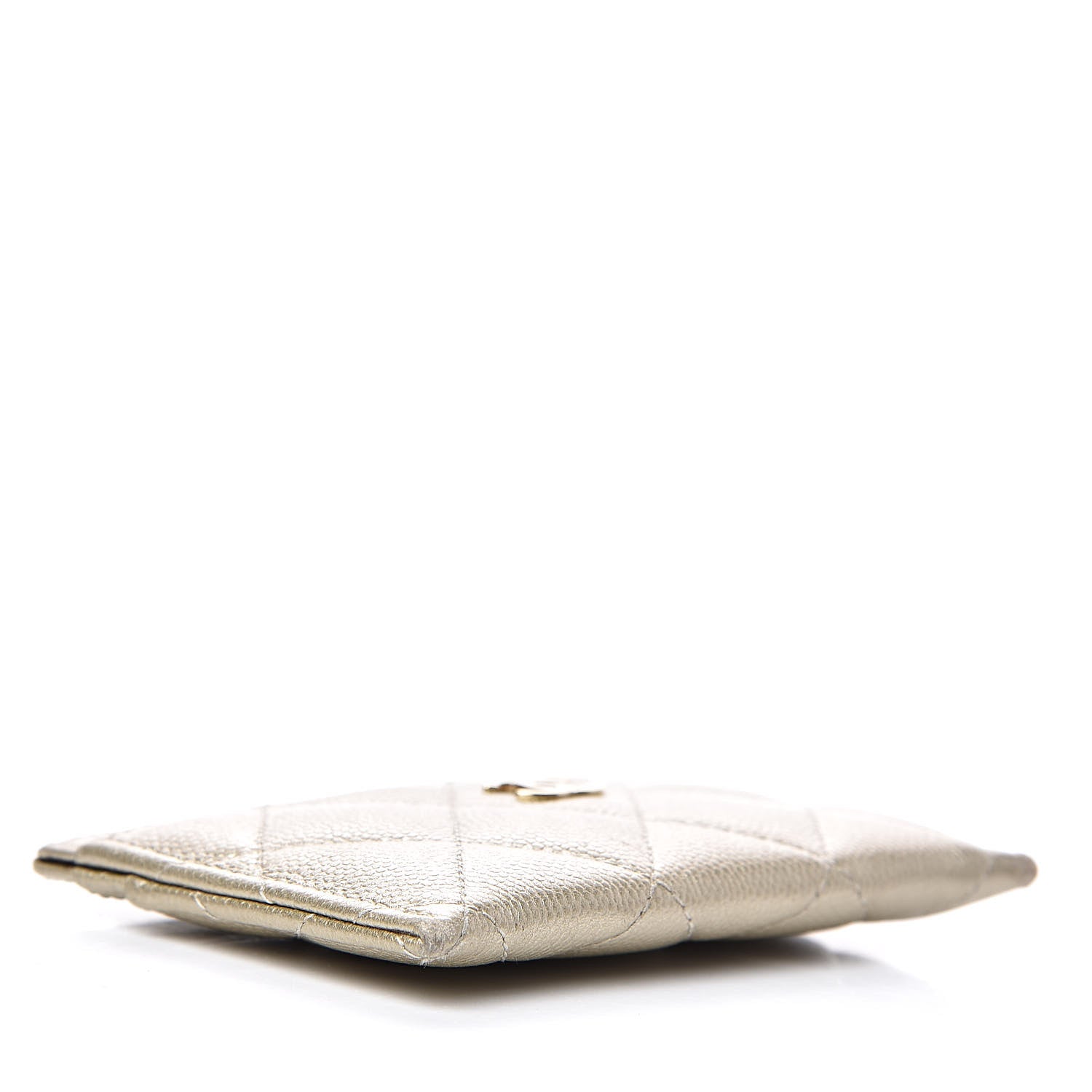 Chanel Metallic Caviar Quilted Card Holder Light Gold 4 of 12