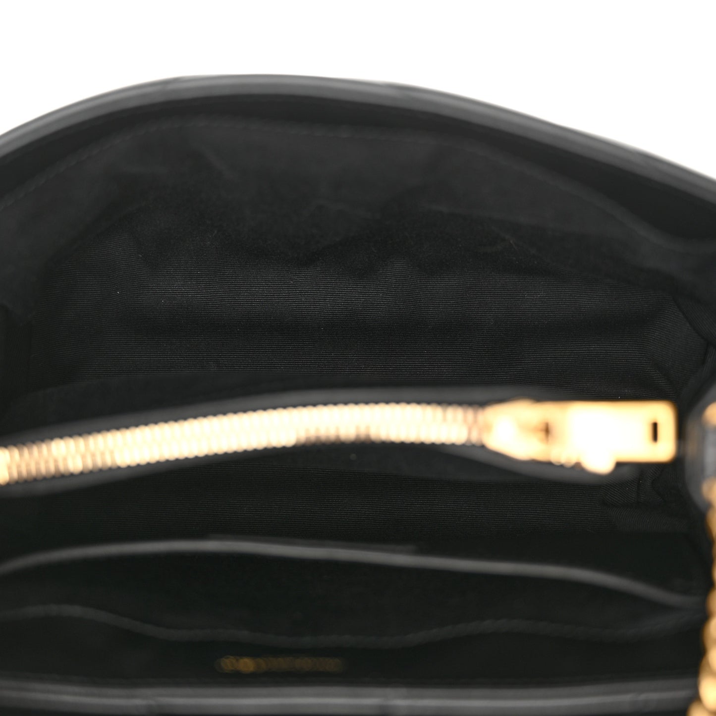 Calfskin Y Quilted Monogram Small Loulou Chain Satchel Black