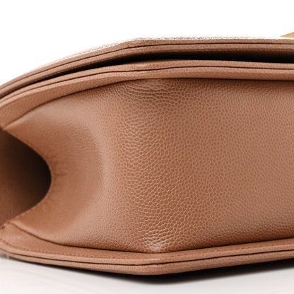 Chanel Caviar Chevron Quilted Medium Boy Flap Brown 9 of 11