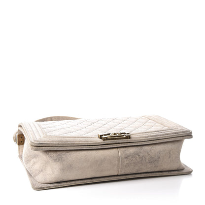 Chanel Iridescent Calfskin Quilted Large Boy Flap Beige 3 of 9