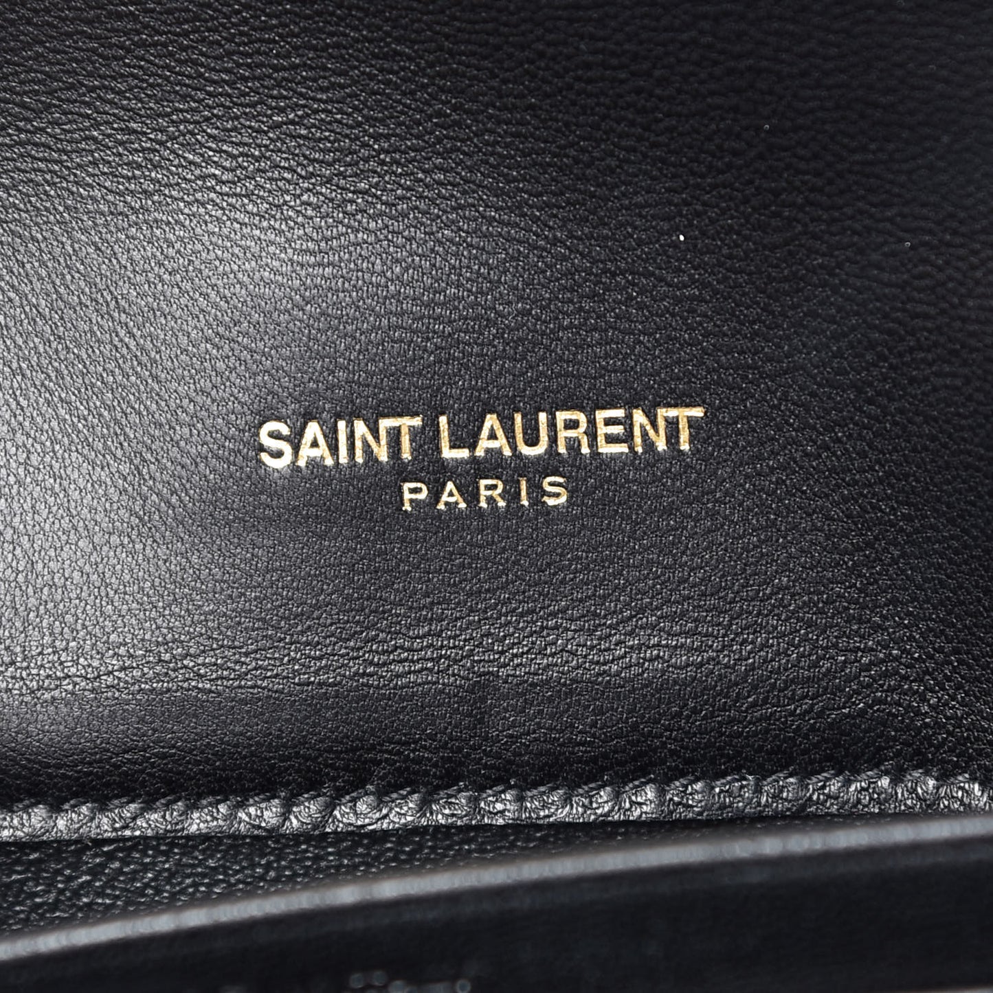 Lambskin Matelasse Monogram Vicky Chain Wallet Black