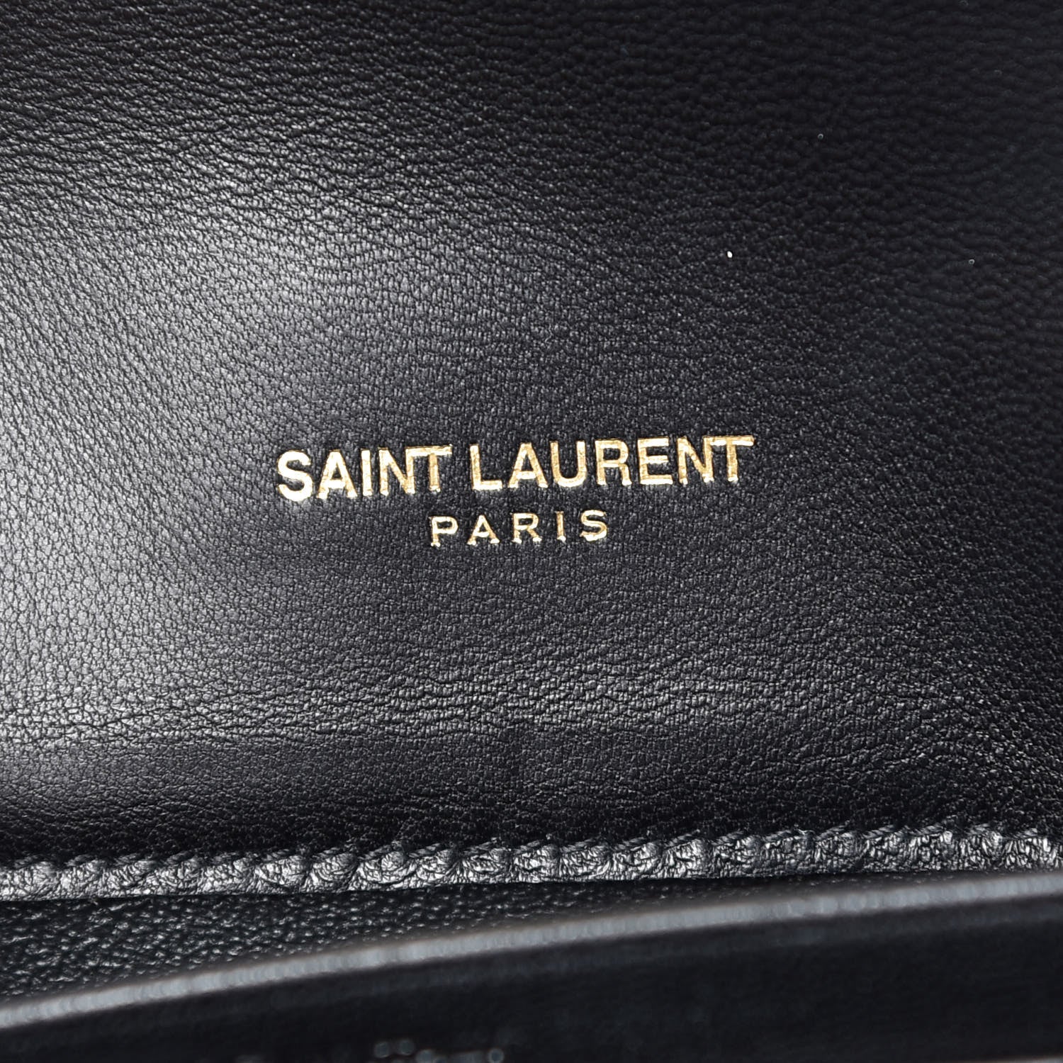 Saint Laurent Lambskin Matelasse Monogram Vicky Chain Wallet Black 6 of 13