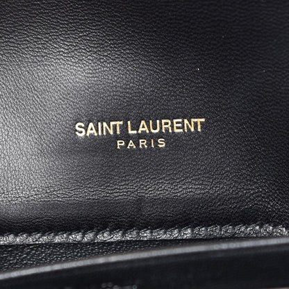 Saint Laurent Lambskin Matelasse Monogram Vicky Chain Wallet Black 6 of 13