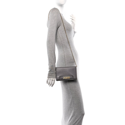 Christian Dior Calfskin J'Adior Wallet on Chain Pouch Grey 2 of 13