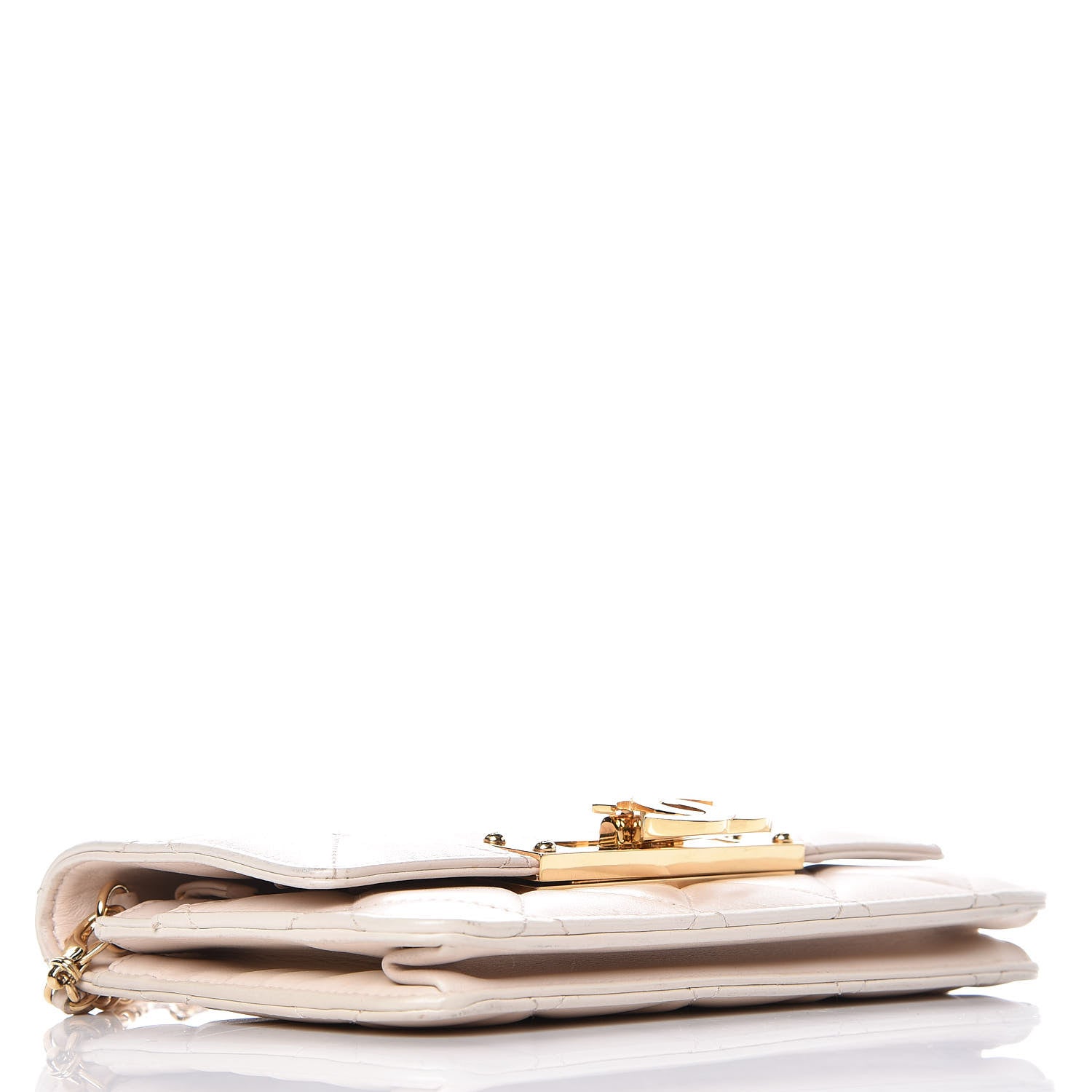 Chanel Lambskin Quilted Golden Class Wallet on Chain WOC Light Pink 4 of 13