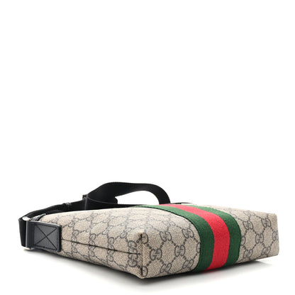 Gucci GG Supreme Monogram Web Messenger Bag Black 4 of 14