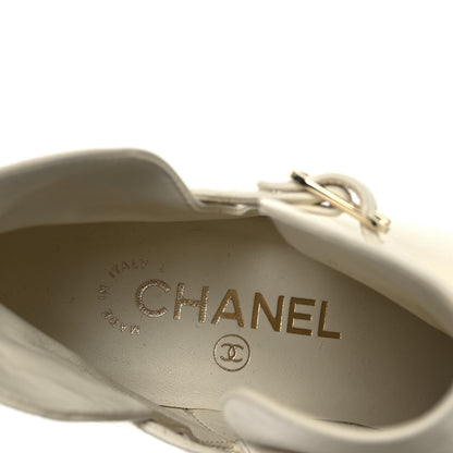 Chanel Lambskin Velvet Cap Toe Short Ankle Boots 37.5 White 9 of 15