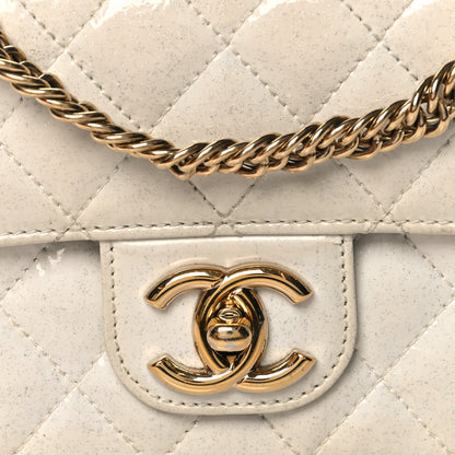 Chanel Patent Quilted Evening Star East West Flap White 8 of 13