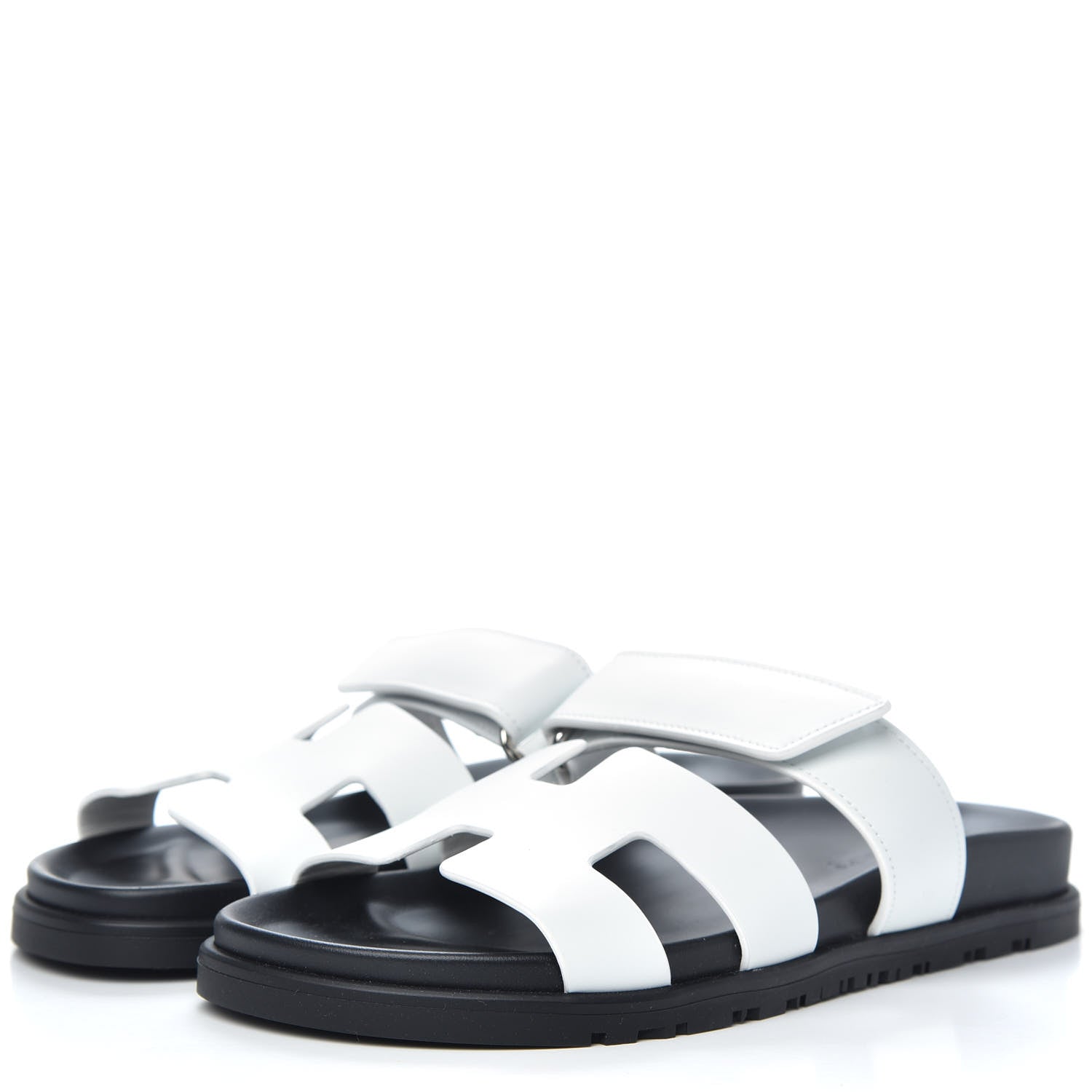 Hermes Calfskin Womens Chypre Sandals 38 White 3 of 9
