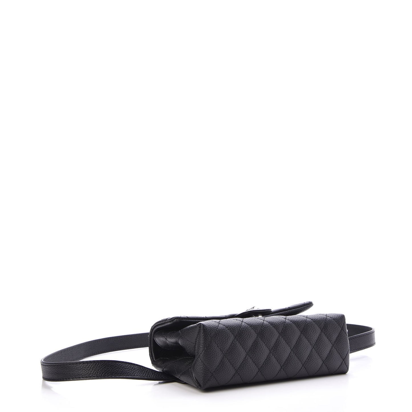 Grained Calfskin Quilted 2.55 Reissue Flap Belt Bag Clutch Black