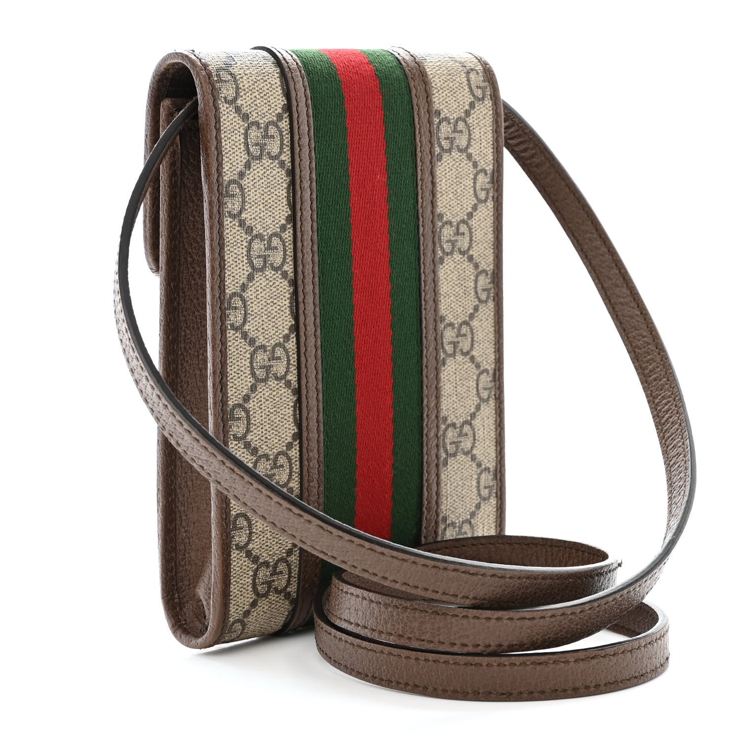 Gucci GG Supreme Monogram Web Mini Ophidia Crossbody Bag Beige New Acero 3 of 12