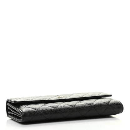 Chanel Caviar Quilted Large Gusset Flap Wallet Black 4 of 7