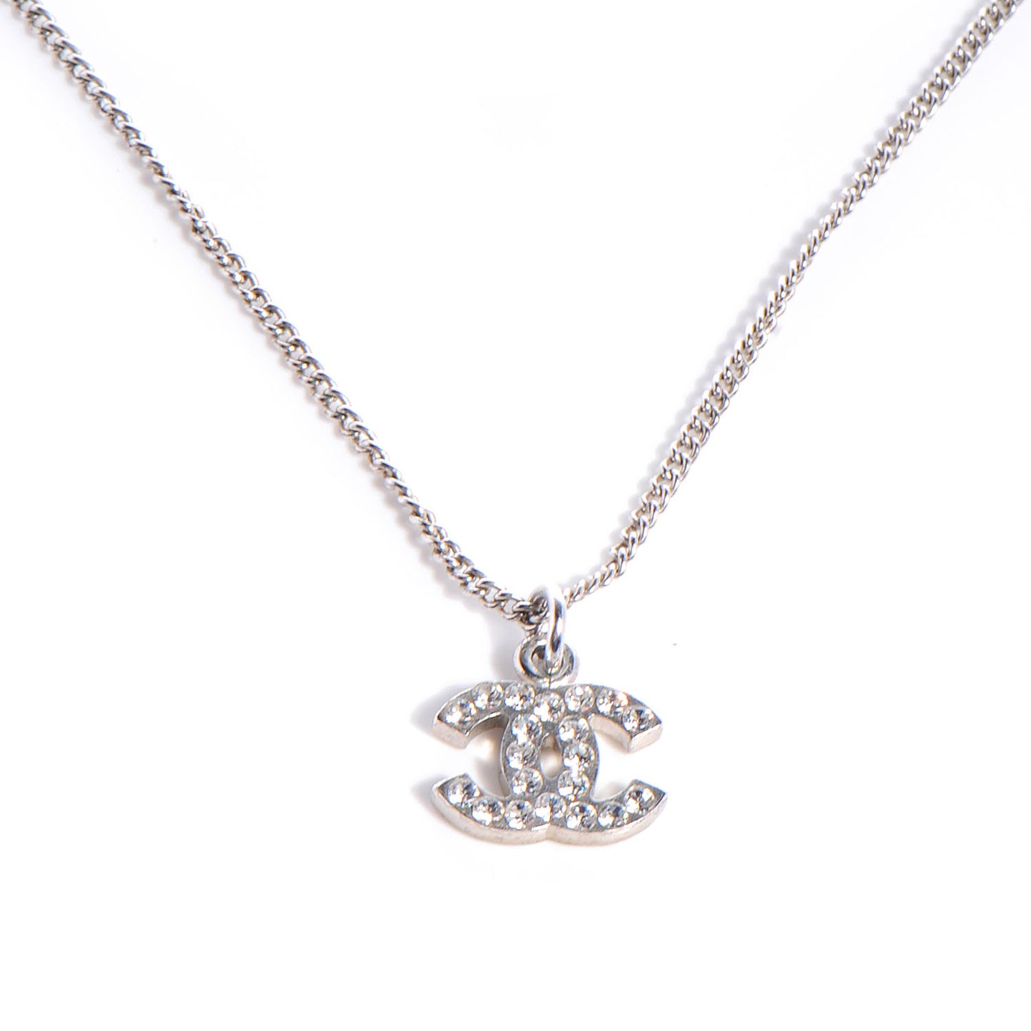 Crystal CC Necklace Silver