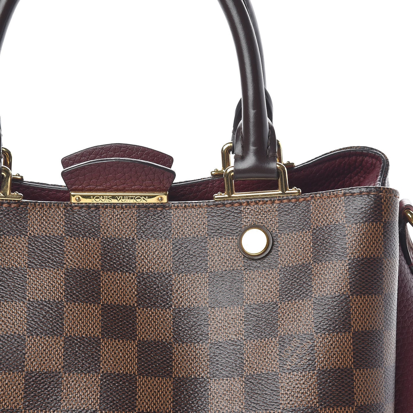 Damier Ebene Cuir Taurillon Brittany Bordeaux