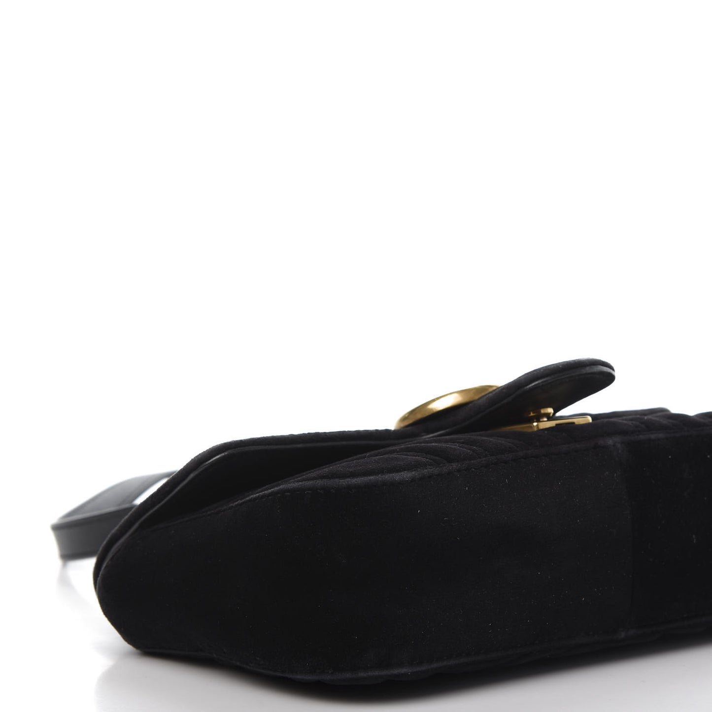 Velvet Matelasse Mini GG Marmont Shoulder Bag Black