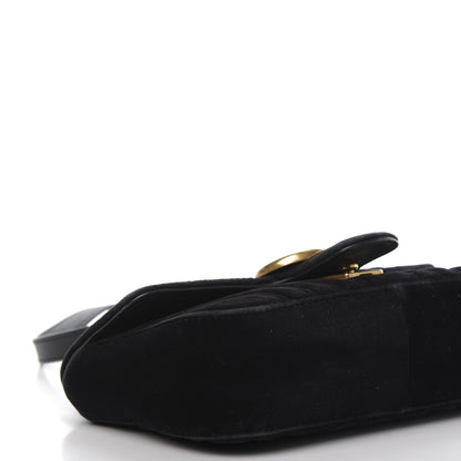 Gucci Velvet Matelasse Mini GG Marmont Shoulder Bag Black 13 of 19