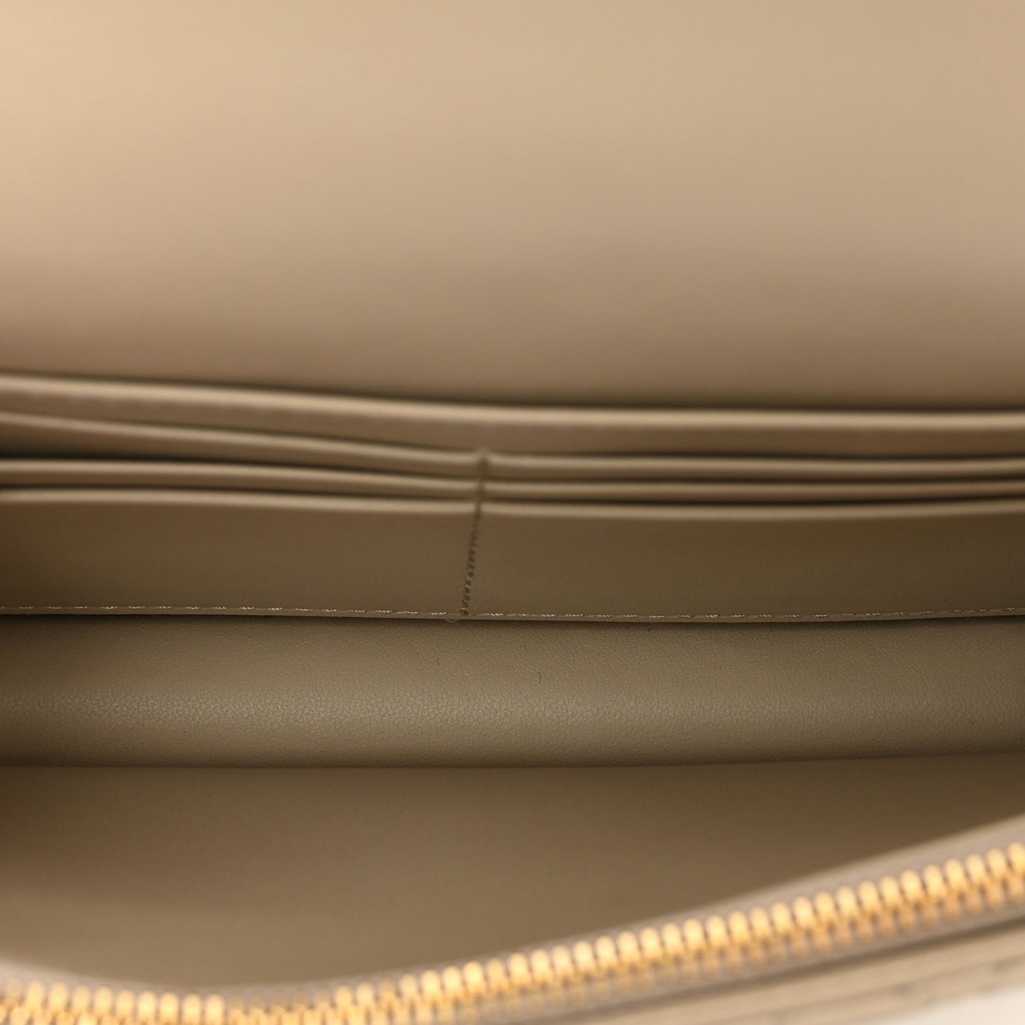 Supple Calfskin Caro Pouch with Chain Sand