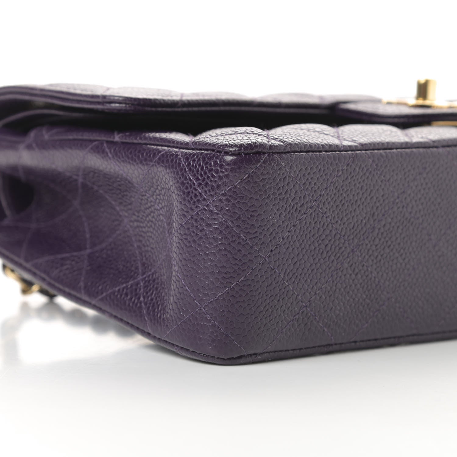 Chanel Caviar Quilted Medium Double Flap Dark Purple 9 of 16