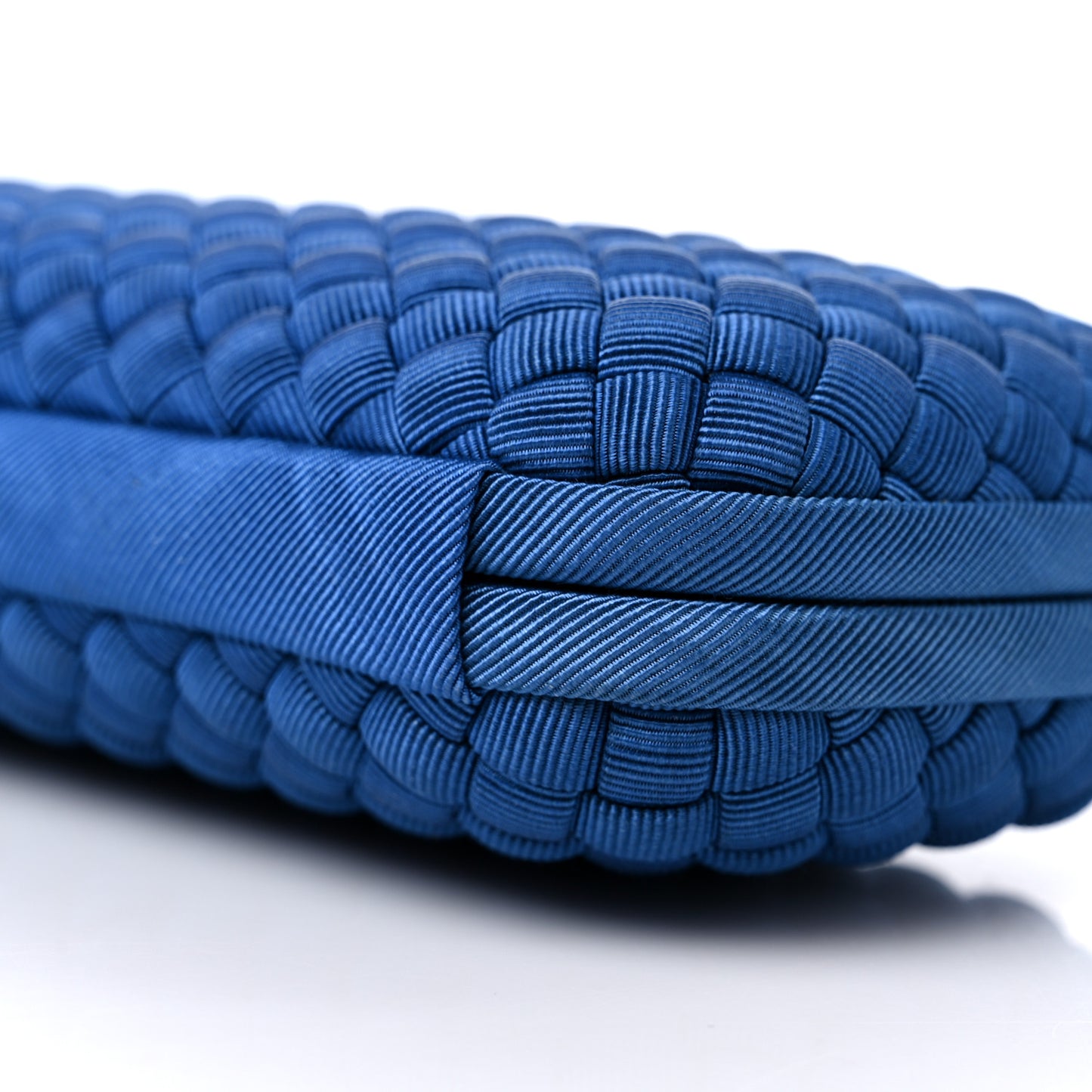 Silk Faille Intrecciato Knot Clutch Blue
