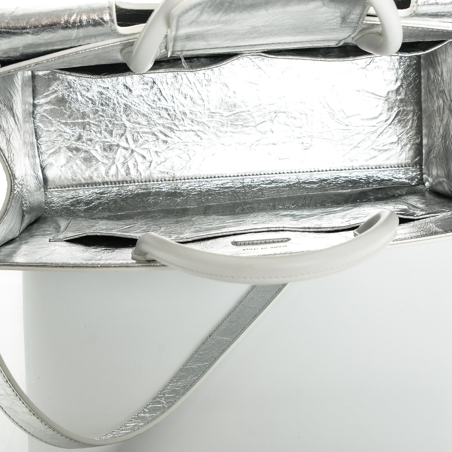 Metallic Calfskin Large Diorever Flap Silver