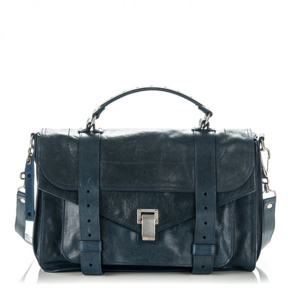 Proenza Schouler Lambskin Medium PS1 Satchel Navy 1 of 9