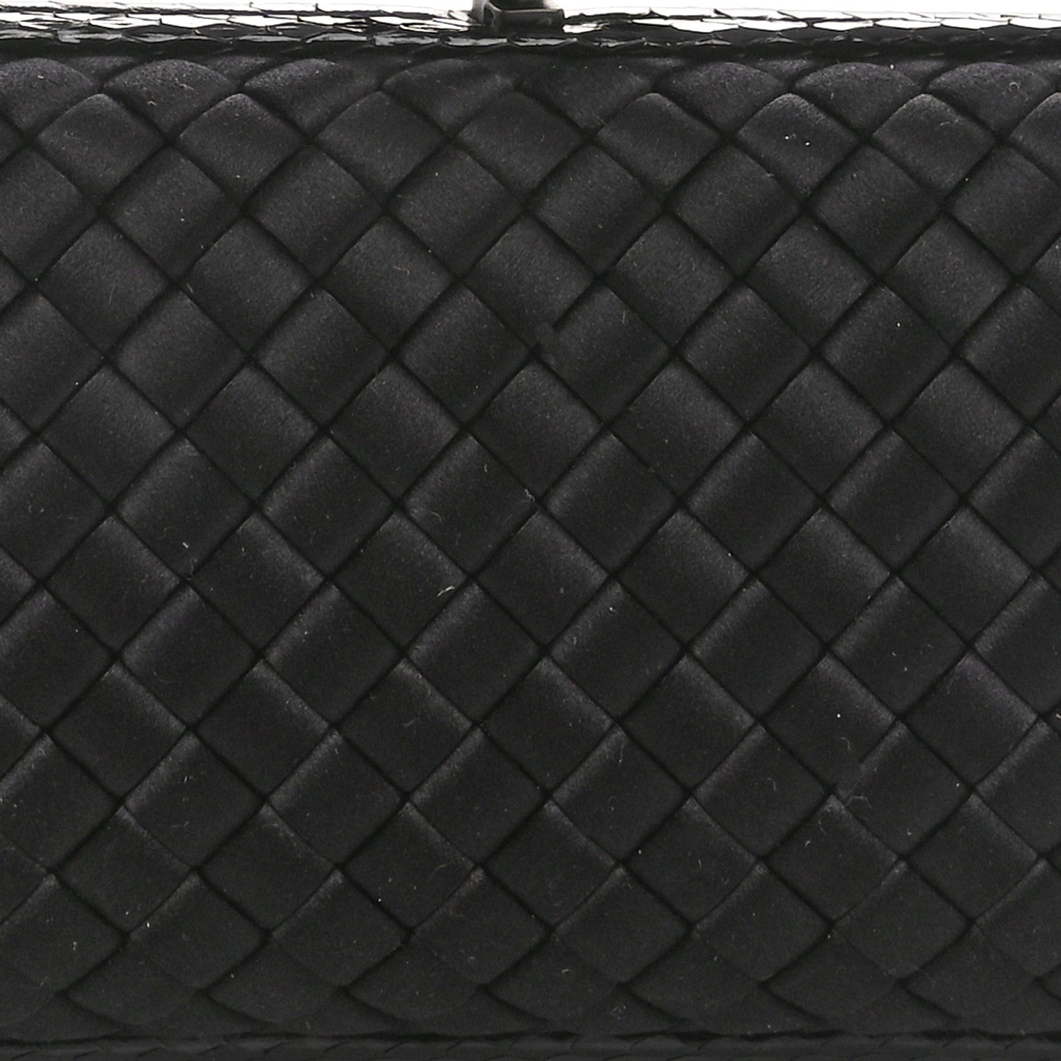 Bottega Veneta Satin Ayers Intreccio Impero Stretch Knot Clutch Black 7 of 9