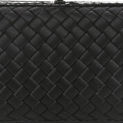 Bottega Veneta Satin Ayers Intreccio Impero Stretch Knot Clutch Black 7 of 9
