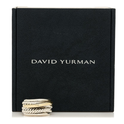 David Yurman Sterling Silver 14K Yellow Gold Narrow Crossover Ring 53 6.5 5 of 5