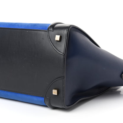 Celine Nubuck Smooth Calfskin Mini Tri-Color Luggage Bright Blue 8 of 9