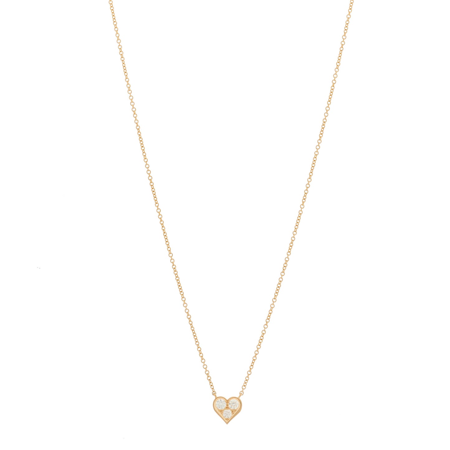 18K Rose Gold Diamond Heart Pendant Necklace