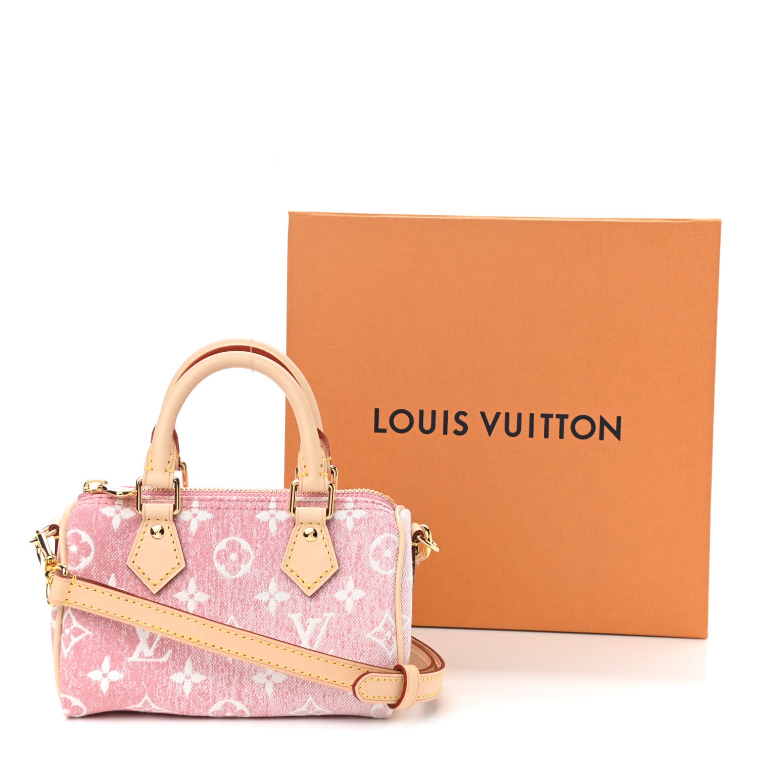 Louis Vuitton Monogram Jacquard Denim Nano Speedy Bandouliere Pink 10 of 10
