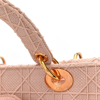 Christian Dior Canvas Embroidered Cannage Medium Lady D-Lite Bois de Rose 15 of 17